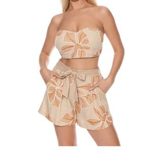 Floral Strapless Two-Piece Set